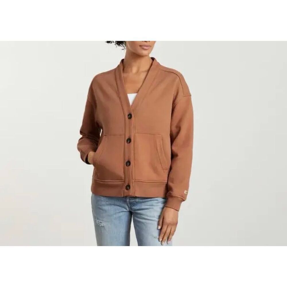 Everlane Cardigan Organic‎ Cotton Button Front Tan size Small